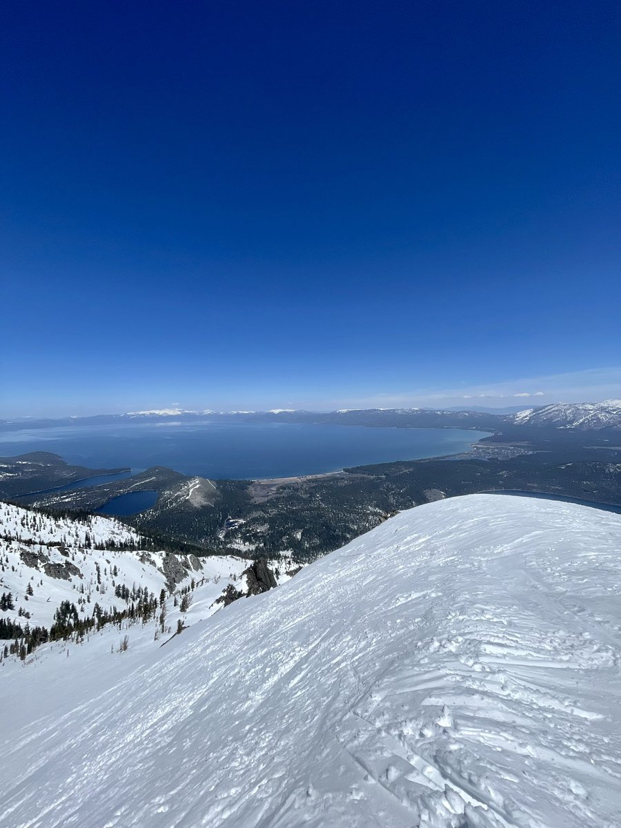 Sydney_Schroder's tweet photo. Well shoot, Tahoe!! I finally got on my split board this season for a back country tour and it did not disappoint! A 3,500 ft climb was definitely aggressive for my first tour this season but Iβve never summited Mt. Tallac. What an all time snow pack π©΅#makewavesmovemountains https://t.co/I8XpSNgiBc