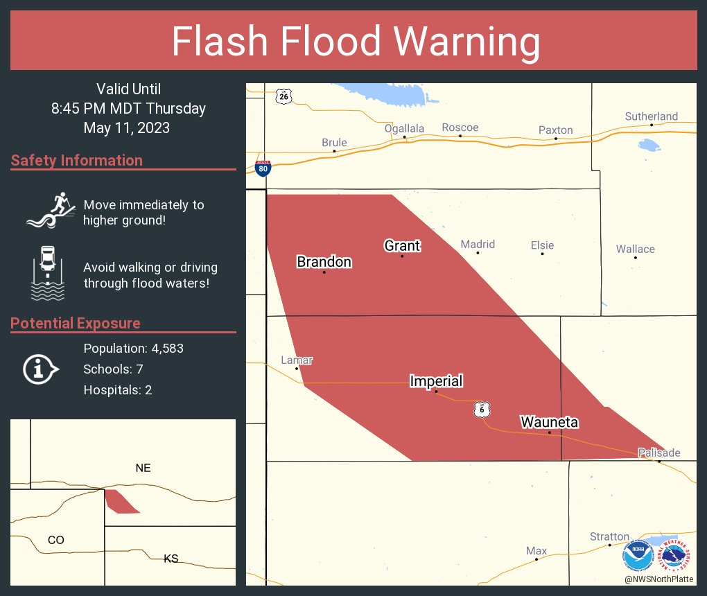 NWSFlashFlood on Twitter "Flash Flood Warning including Imperial NE