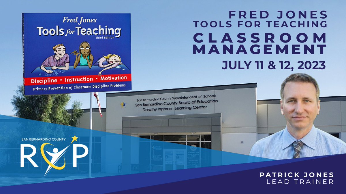 📣Calling all adult education teachers in San Bernardino County! Get ready to take your classroom management skills to the next level with a FREE Fred Jones Tools for Teaching training on July 11-12, 2023! 🙌🎉Space is limited, register here: bit.ly/FredJonesPD #CTE #AdultEd