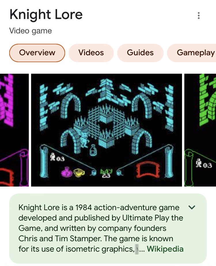Jamesru12's tweet photo. @AliBondGirl This was the best game of the time for me #KnightLore #ZXSpectrum https://t.co/pvjAmRnOi9