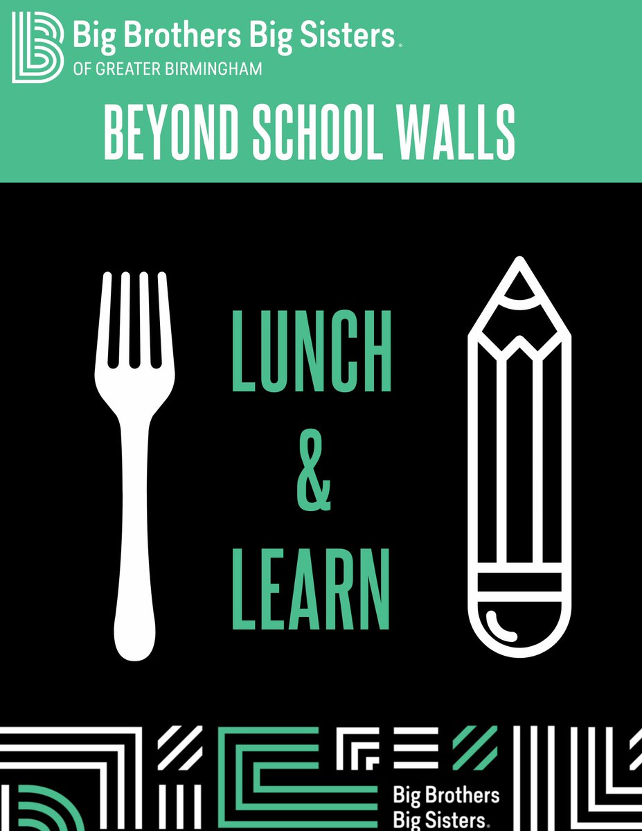 📣This is a FREE opportunity for you & your coworkers to enjoy a casual lunch at your office while learning about Big Brothers Big Sisters. Best of all, it’ll only take 30 minutes! 💚🖤 Contact Kasey Oswalt, Beyond School Walls Director, at koswalt@bbbsbhm.org today!