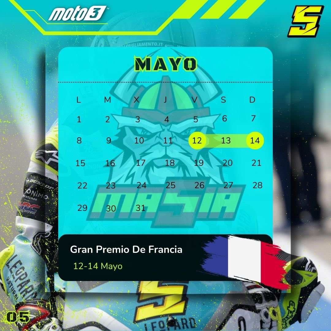 ¡Fin de semana de Gran Premio en Le Mans! Mañana arrancamos! ✊🏼
¡Vamos campeón! @jaume_masia 
#FrenchGP 🇫🇷
-

#JaumeMasia5 #JaumeMasia #JM5 #JMV5 #Masia5 #Ma5ia #FanclubJMV5 #Motor #motorcycle #Racing #motorsport #leopard #leopardRacing #Bele0pard #Moto3 #MotoGP #French #FrenchGP