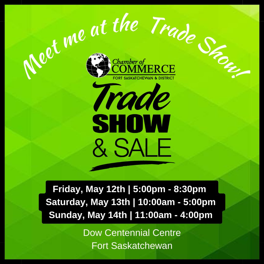 Check out the Ft SaskTrade Show this weekend at the Dow Centre in Ft Sask
Town of Bruderheim will be there at booth # 224 if you wanna chat!! Judy Schueler Wayne Olechow #Bruderheim <a href="/FortSaskChamber/">Fort Saskatchewan & District Chamber of Commerce</a> <a href="/Bruderheim/">Town of Bruderheim</a>