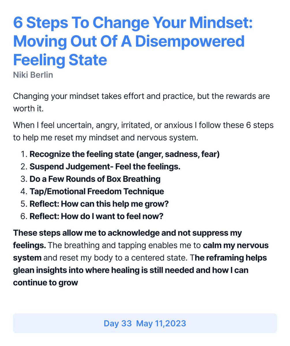 6 Steps To Change Your Mindset: Moving Out Of A Disempowered Feeling State
#emotionalmastery
#ship30for30 #atomicessay