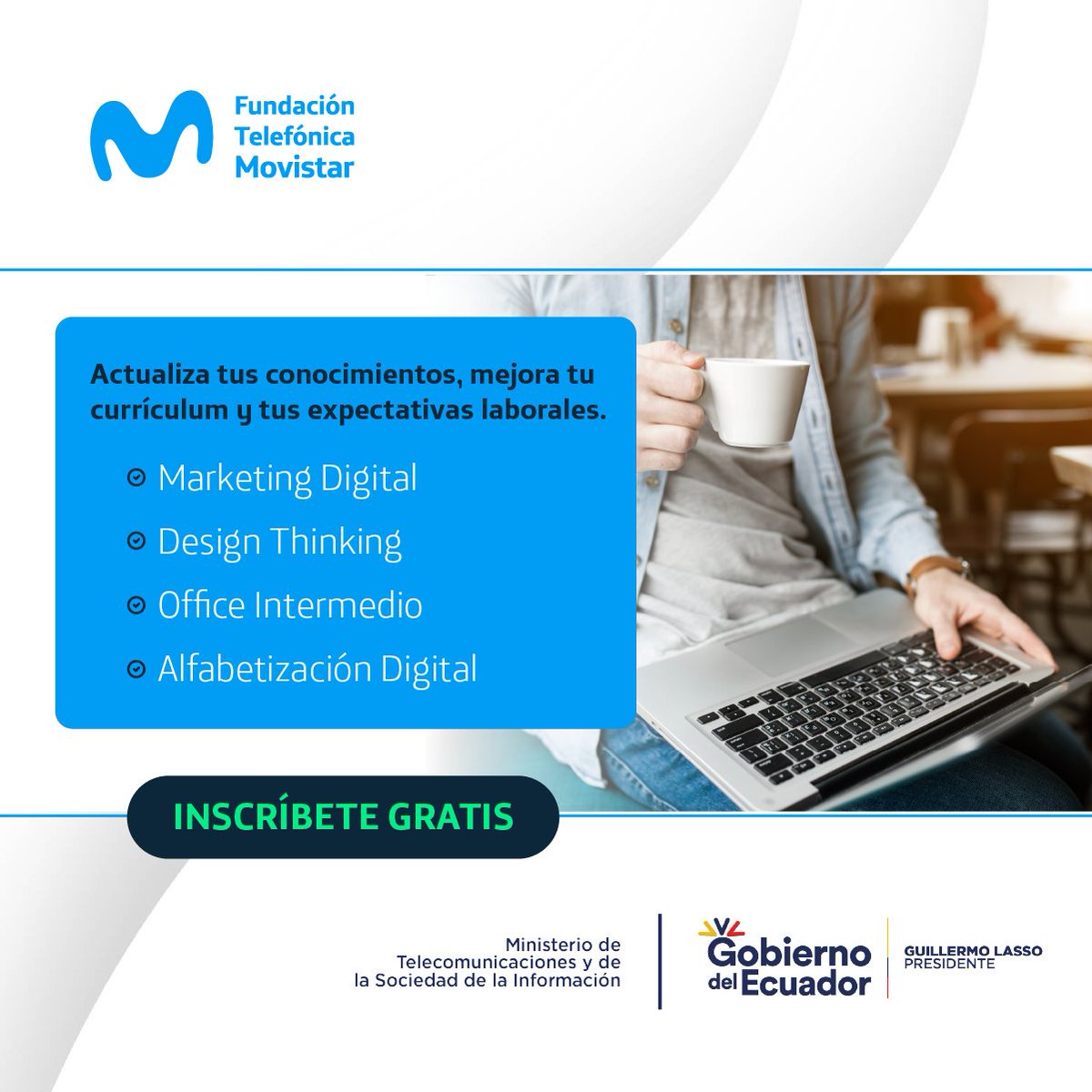 DataPosorja's tweet photo. "📷¡No sigas buscando! Te recomendamos un listado de cursos online, certificados y gratuitos orientados a potenciar tus habilidades digitales 📷 https://t.co/LKpG3aTrfA 📷
📷Estudia a tu ritmo, junto con @FTMovistarEc y su eje de Empleabilidad e Innovación Educativa. https://t.co/FL2ymWkkCv