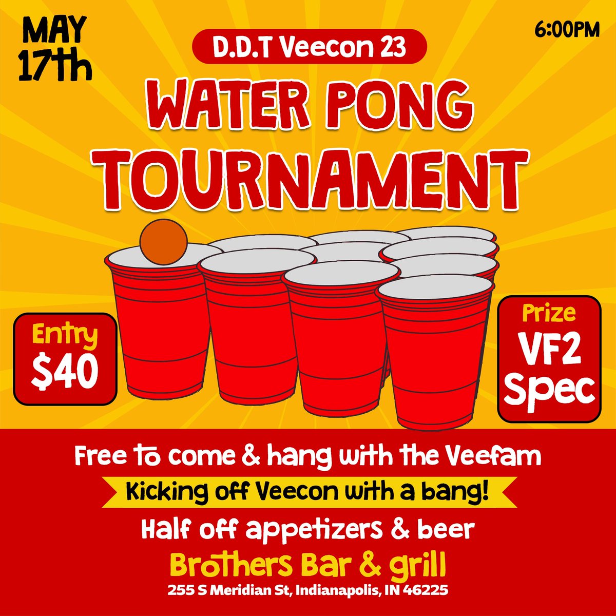 GoBlue〽️.eth (@bee__wells) on Twitter photo Come start @Veecon 23 the right way with 🧨🧨
Enjoy a fun icebreaker with your fellow <a href="/veefriends/">VeeFriends</a> . Bring your competitive spirit & hopefully leave with some 💰
March madness bracket so limited eventbrite.com/e/water-pong-t… Come start @Veecon 23 the right way with 🧨🧨
Enjoy a fun icebreaker with your fellow <a href="/veefriends/">VeeFriends</a> . Bring your competitive spirit & hopefully leave with some 💰
March madness bracket so limited eventbrite.com/e/water-pong-t…