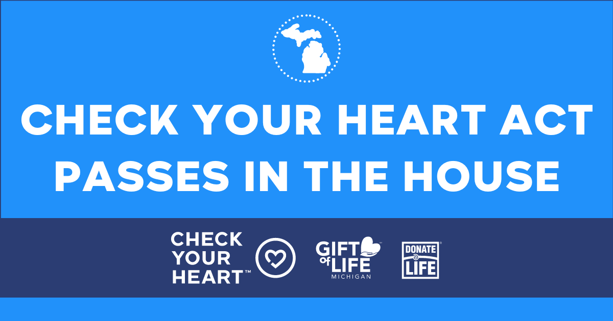 GiftofLifeMich's tweet photo. 𝗕𝗥𝗘𝗔𝗞𝗜𝗡𝗚 𝗡𝗘𝗪𝗦:

The Check Your Heart Act has passed in the Michigan House of Representatives and now moves to the Senate for hearings and public comment before a vote.

Visit https://t.co/loFeo16bpo to learn more.

#DonateLife #CheckYourHeart https://t.co/xtuGaYqQcE