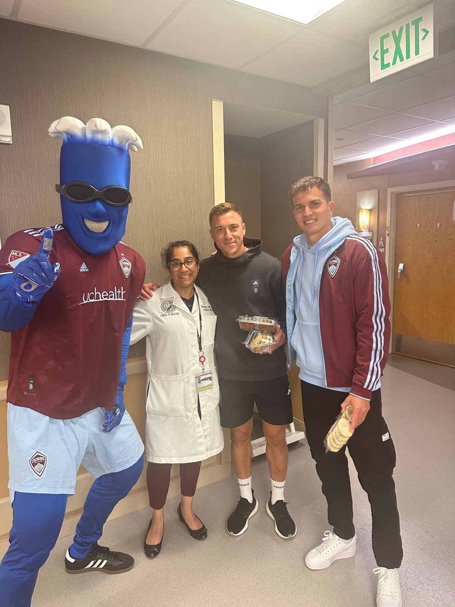 ICYMI the @ColoradoRapids came to visit the hospital today!! #CUAnschutz @uchealth