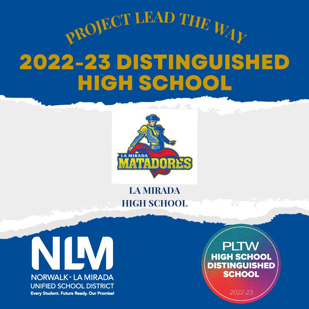 LaMiradaHighSch's tweet image. Congratulations to La Mirada High School that earned a Program Recognition Award from Project Lead the Way!