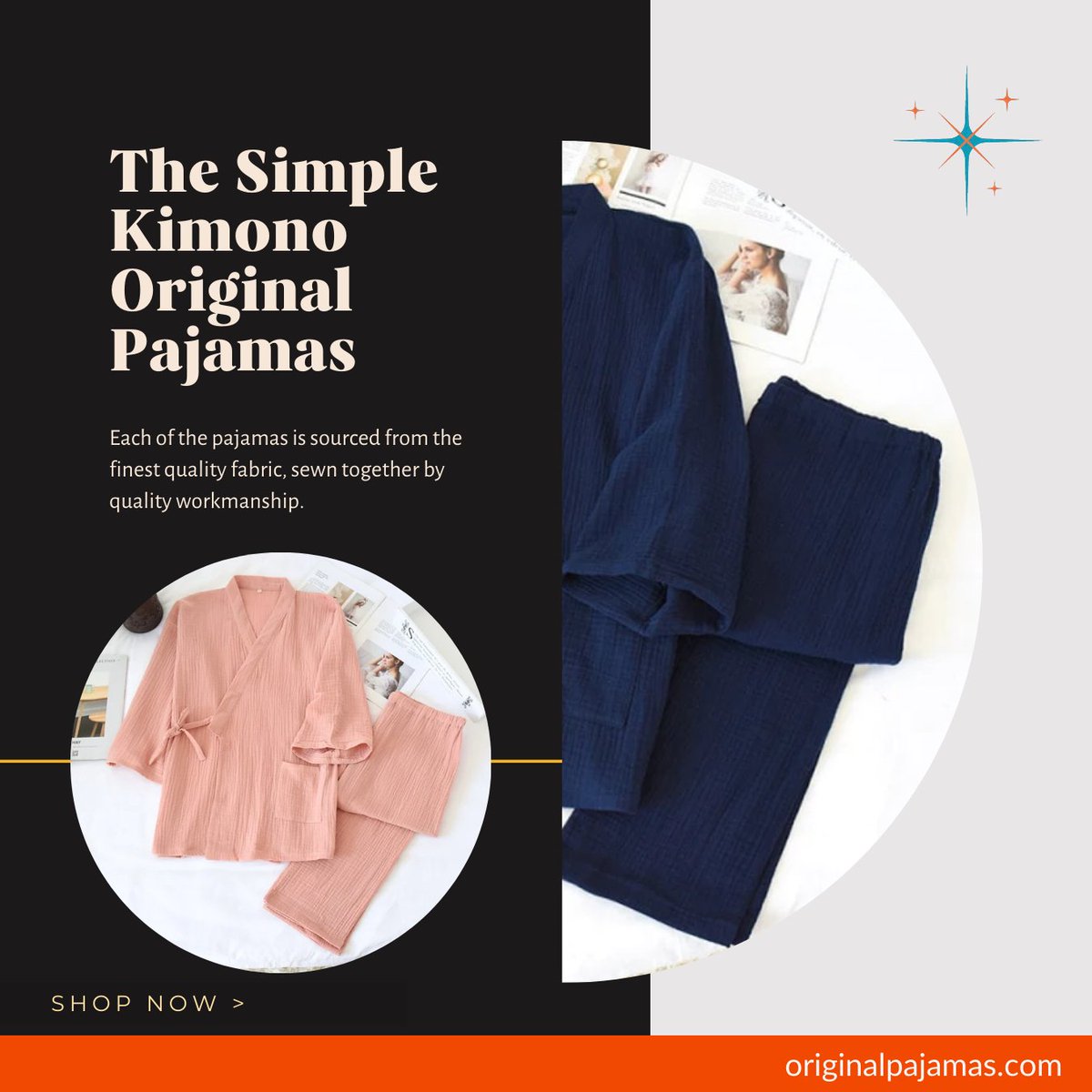 Relax and unwind in style with our Simple Kimono Original Pajamas!👘Made from soft, breathable fabric, these pajamas are perfect for a comfortable night's sleep or a lazy day at home.
Shop Now: originalpajamas.com/collections/be…
#originalpajamas #comfypajamas #loungewear #sleepwear #lazyday