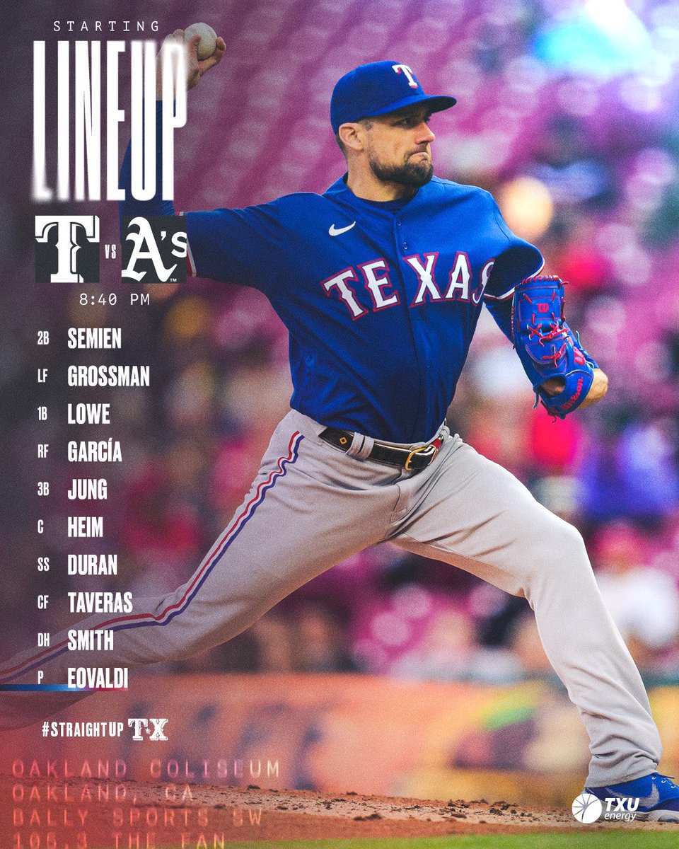 Rangers Nation on Twitter "Tonight’s lineup for the Rangers’ series