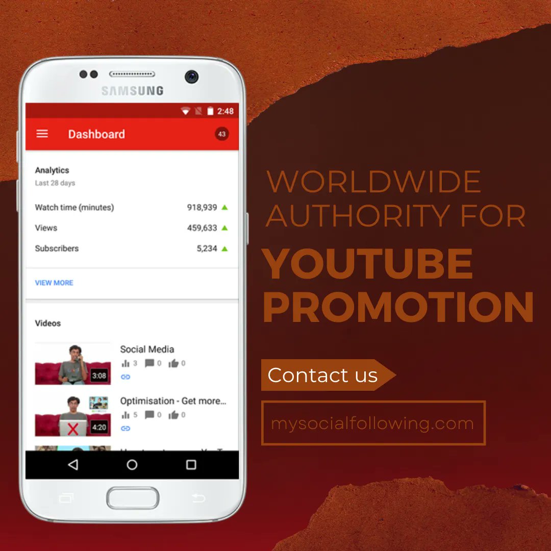 MySocialFollow's tweet image. Youtube Marketing services will help you increase your youtube video views to get more people to see your videos. 

Learn more: mysocialfollowing.com 

#youtubeMarketing #YouTube #organicreach #socialmediamarketing