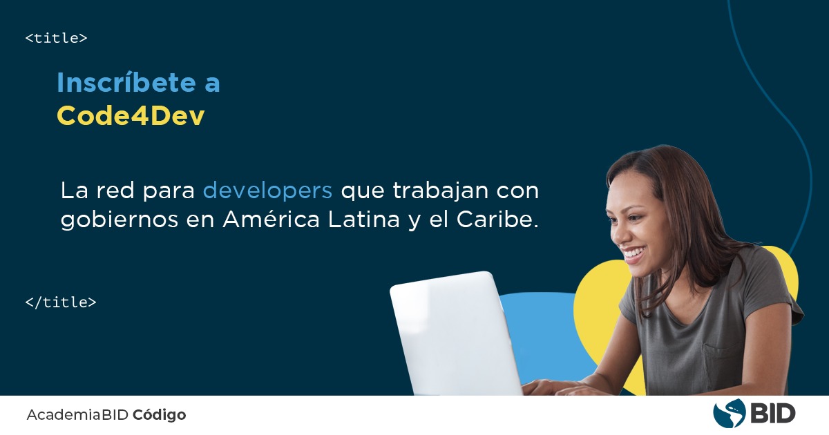 el_BID's tweet image. 📢 ¿Quieres conectarte con desarrolladores talentosos y trabajar en proyectos de código abierto? Únete a #Code4Dev, nuestra red de #Desarrolladores, a través de este enlace: bit.ly/3ZO8jSL