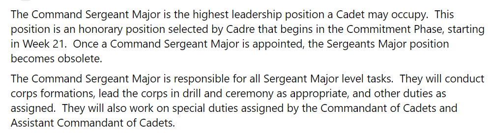 WIChallAcademy's tweet photo. The pinnacle of Cadet Leadership at the Challenge Academy is Command Sergeant Major.
https://t.co/MTGre3dLnq
#Class50 #challengeaccepted #NGYCP https://t.co/nVhDaOcQzi