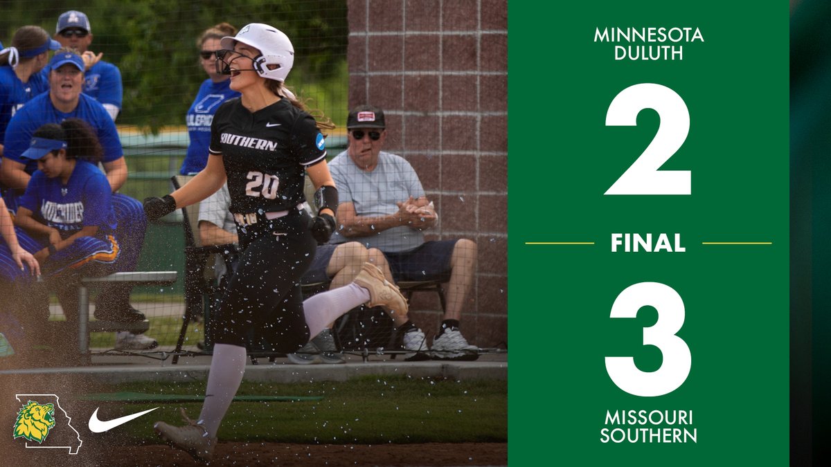 Lions Walkoff against UMD 3-2!

Emily Perry with the home run and Kara Amos got the win.

MSSU will play again tomorrow at 2:30pm against the winner of RSU/SAU. #LetsRoar