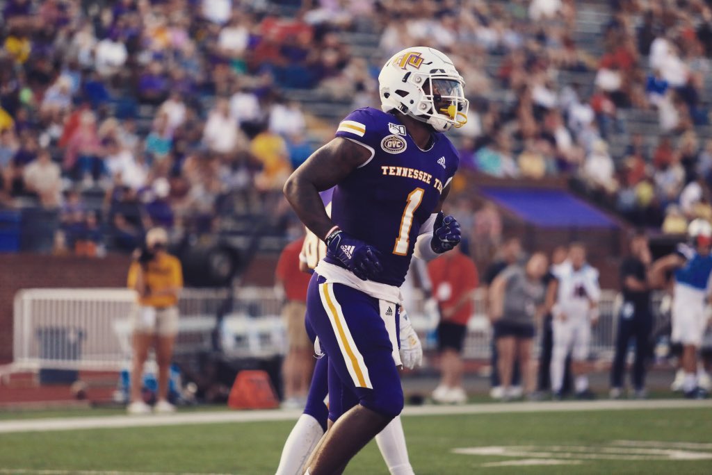 Tre_Thomas11's tweet photo. Blessed to receive my first offer from Tennessee Tech University 🟣🟡 @CoachBBlackmon @Coach_FredM @CarterVikingsFB @jermeldemps @JeremyO_Johnson @BrooksAustinBA @RecruitGeorgia https://t.co/LlOB909q6Y
