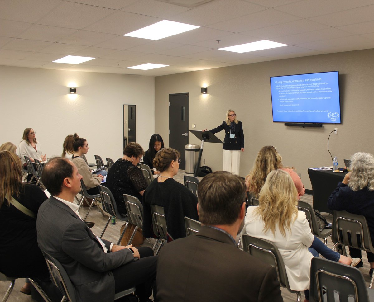 Mercy Ships Canada wants to extend a big thank you to Wilfred Golbeck, organizer of the Faith, Fundraising, &amp; Communications Symposium. Our very own Kornelia Eisfeld was in attendance and conducted a presentation! 👏

#FaithFundraisingandCommunicationsSymposium #MercyShipsCanada