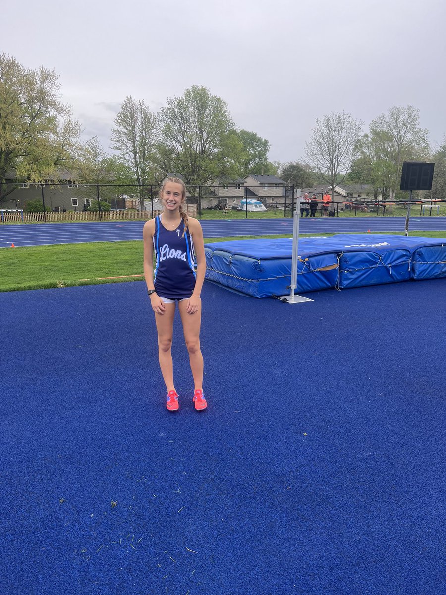 DMCAthletics's tweet photo. At the District track meet in Van Meter, sophomore Hadley Hardersen takes 1st place in the high jump with a leap of 5’1” 🥇  See you at State next week Hadley!  Congratulations 🎉 https://t.co/OzjrY4Tz0X