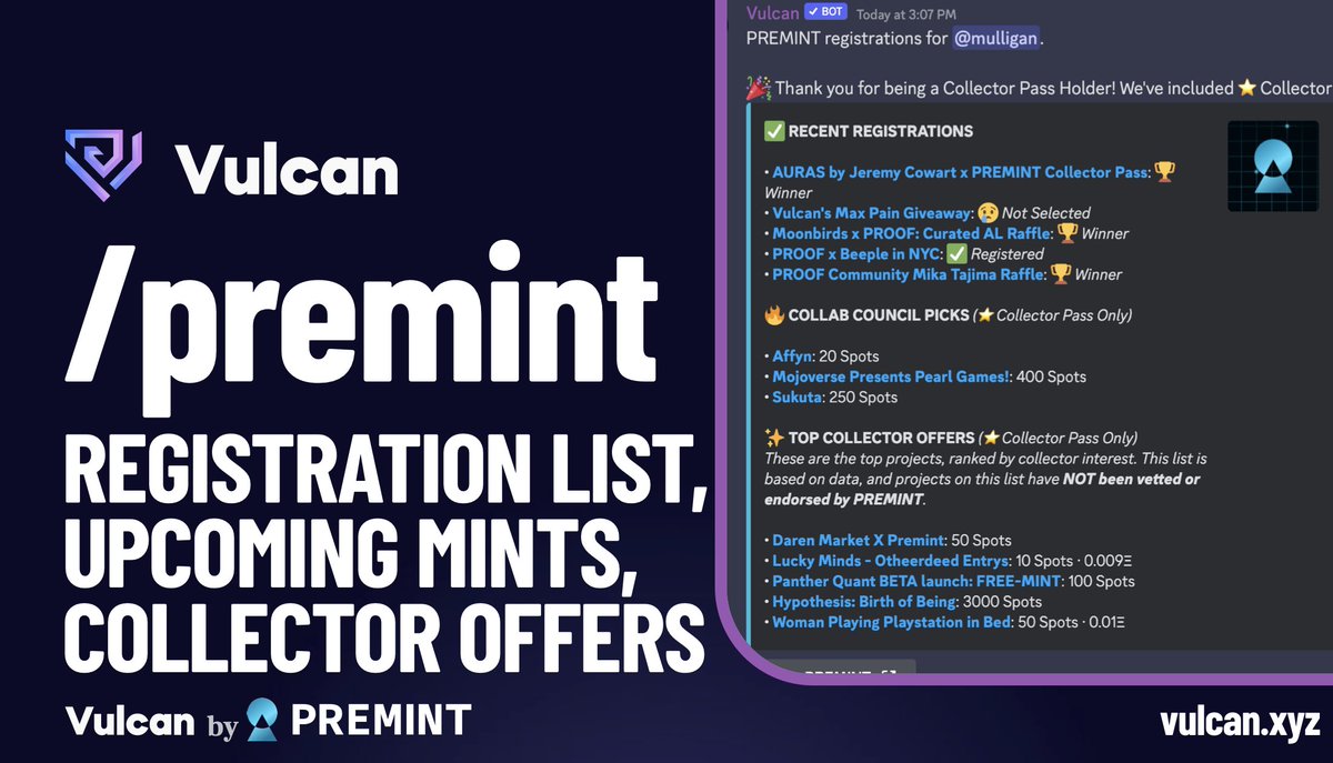 Vulcan on X: Today we release the beta for the Vulcan Giveaway Bot! It has  a major improvement over traditional, non-web3 bots: 🤯 With Vulcan, a user  submits their verified wallet when