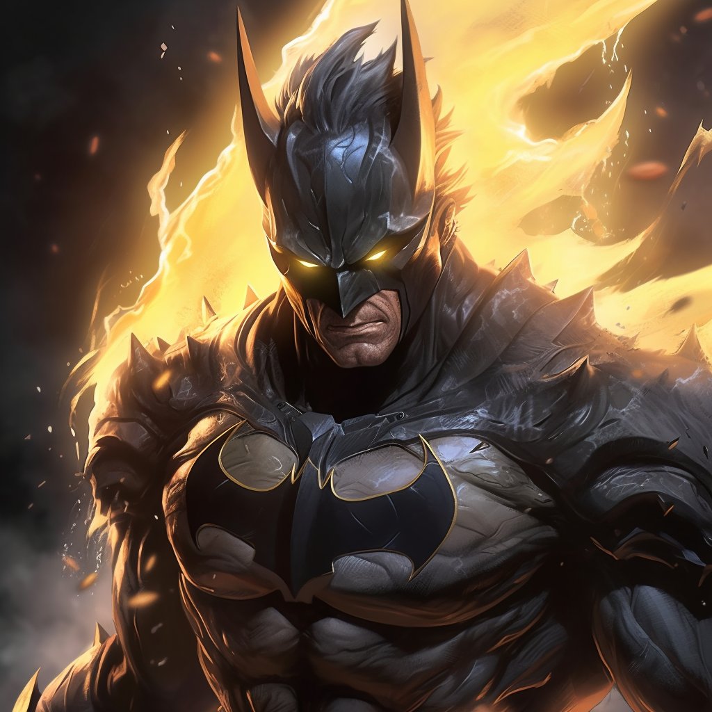 Always wondered what Batman would like like as a Super Saiyan. Thanks #midjourney.