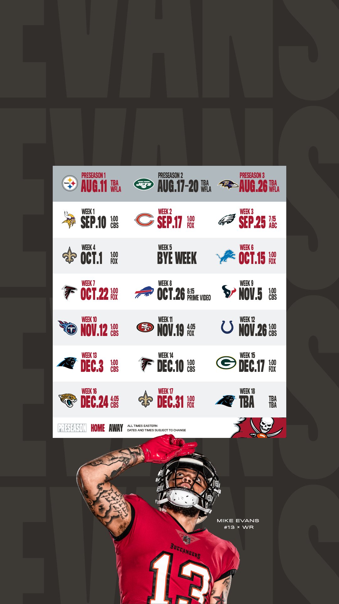 tampa bay bucs home schedule 2022