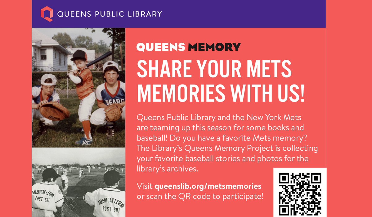 QPLNYC's tweet photo. Visit your QPL branch to get your FREE Special Edition #Mets Library Card, while supplies last! https://t.co/3V4SfZyrve 

Do you have a favorite @Mets memory? Share your baseball stories and photos with us for the #QPLArchives! https://t.co/a8LDVklcVT 

#MetsLibraryCard #TBT #LGM https://t.co/nk254Z2ff1