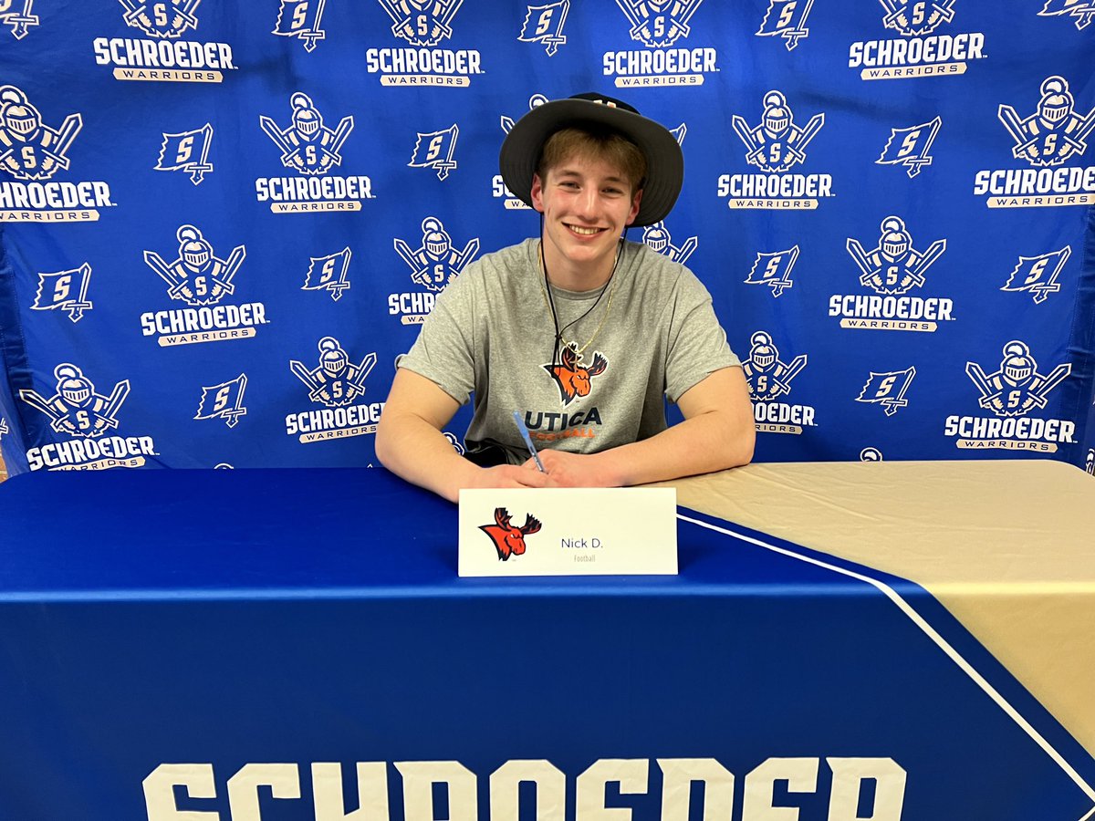 Signing Day // ✍️ Nick will take all of this Warrior Spirit to <a href="/Utica_Football/">Utica Football</a> ~ Can’t wait to see how he impacts the Pioneers! Good Luck!

 #WeAreWarr1ors⚔️ | #NextLevelWarrior