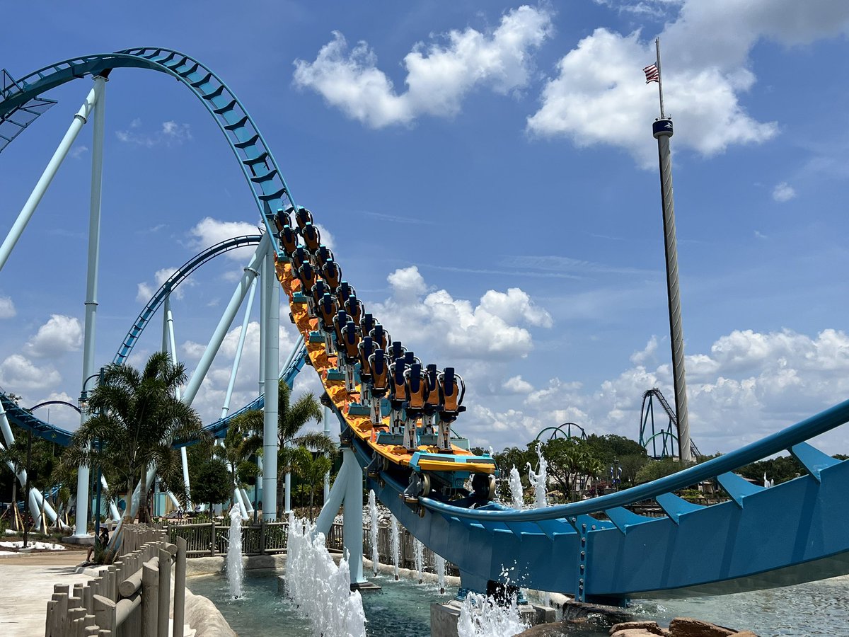 ScottFaisFun's tweet photo. IN PRODUCTION TODAY: Excited to share the story of #PipelineSWO at #SeaWorld #Orlando as the worldโs 1st #SurfCoaster delivers amazing airtime, phenomenal vistas, and a comfortable ride. Cheers to @IAAPAHQ CEO Jakob Wahl for โhanging 10โ and congrats to @SeaWorld & B&M! https://t.co/R7cDFVCrMT
