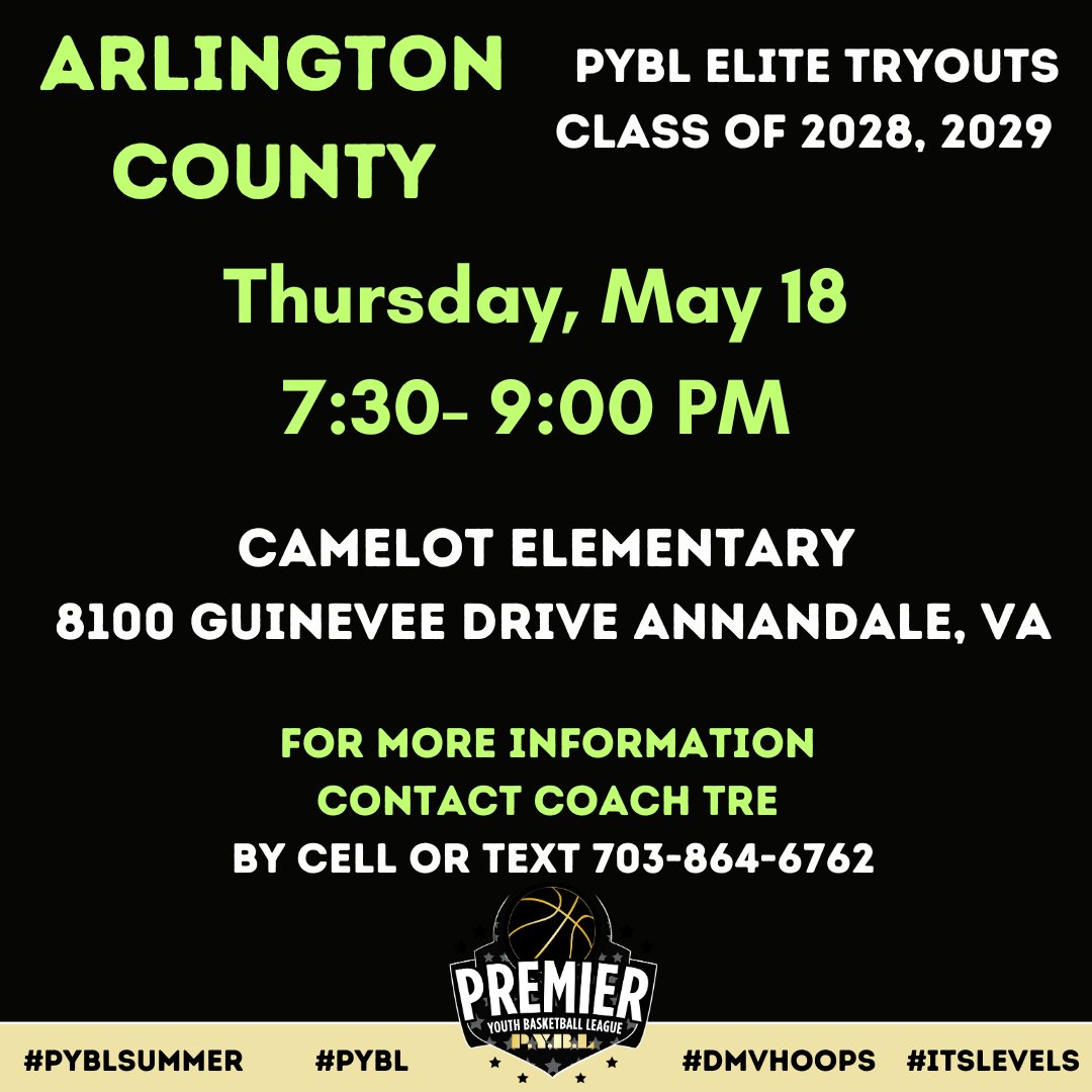 Arlington Elite Tryouts next Thursday with Coach Tre! #pybl #SummerisforPYBL