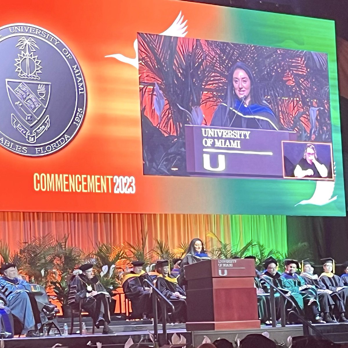 amishijha's tweet photo. Fun morning! Go Canes! #graduation 🧡💚 https://t.co/9inVhwRuWw