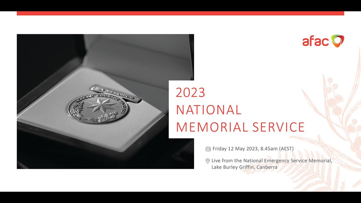 QLDSESVA's tweet photo. National Emergency Service Memorial 2023 
Friday 12 May at 0845 AEST
Lake Burley Griffin, Canberra,  
Service of commemoration to those who have paid the ultimate sacrifice in the line of duty. https://t.co/ub2sm32Tvy https://t.co/whJ63F6BAP