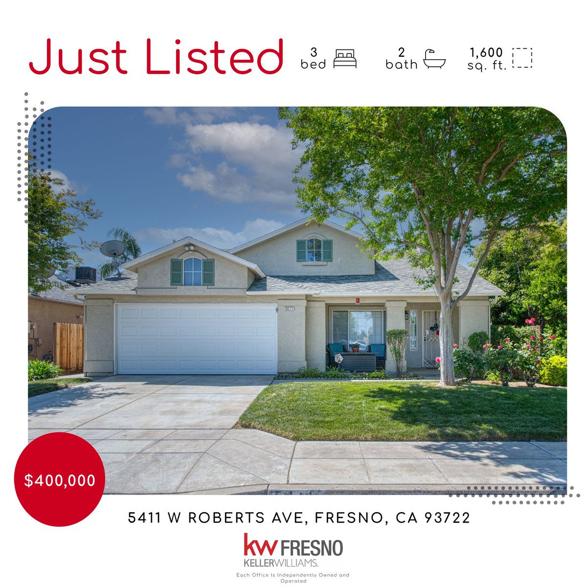 🏡 ❤️ Just Listed - 5411 W Roberts Ave, Fresno CA 93722 🏡 ❤️ 3 bed 2 bath | Owned Solar | 1,600sf | So many updates and renovations - contact me for more info! #fresnorealtor #fresnohomes #fresnohomesforsale