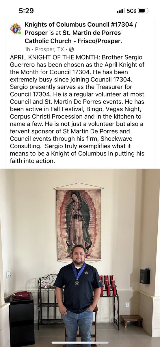 SergioGuerreroX's tweet photo. And if I’m not doing sap I may be participating at church. Glad to be a #KnightOfColumbus #smdp https://t.co/ky3NL5QNv5