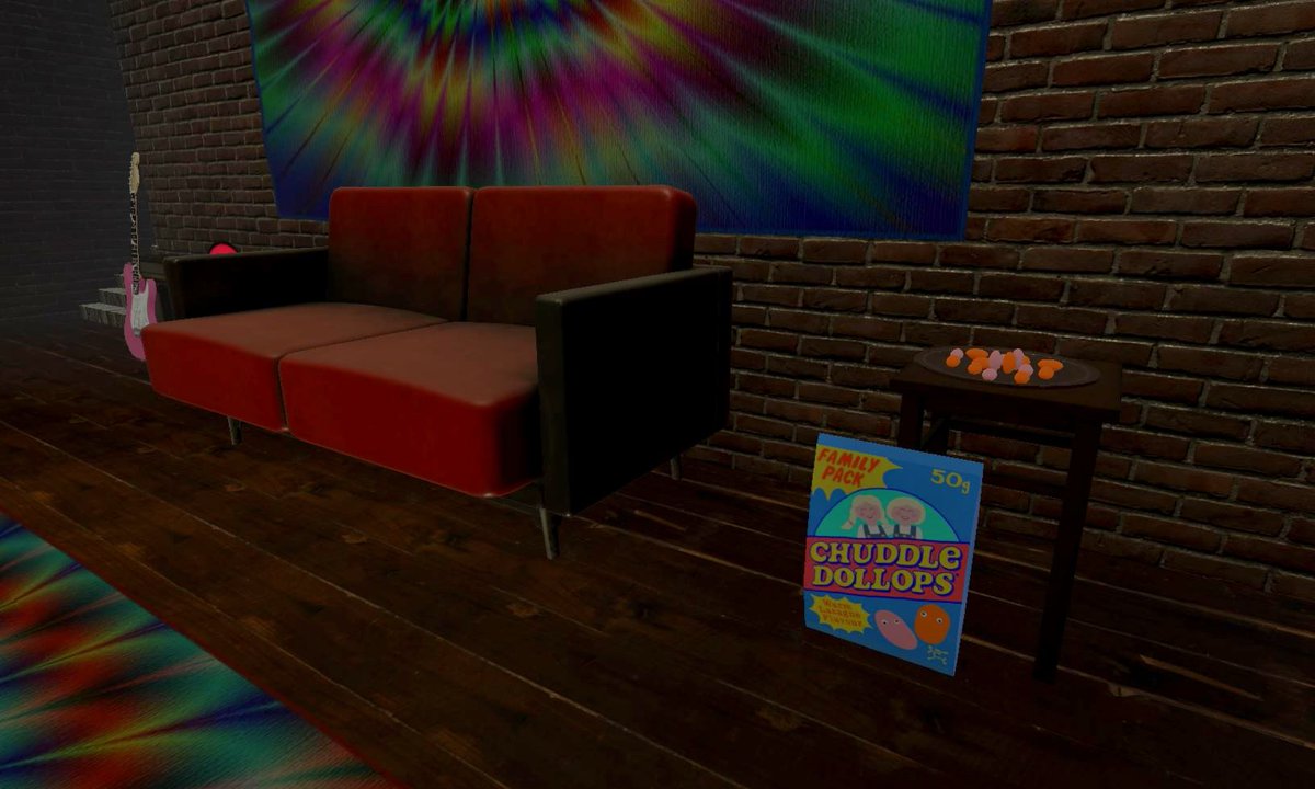 nichevo_games's tweet photo. "What did you do last night?"
"Oh, I made some edible VR Chuddle Dollops"
"What?"
"Chuddle Dollops"

#VRChat #DontHugMeImScared #ChuddleDollops https://t.co/JLaSwxB6h4