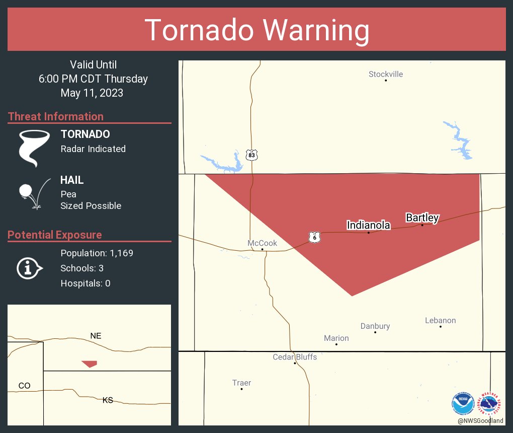 NWS Tornado on Twitter "Tornado Warning continues for Indianola NE and
