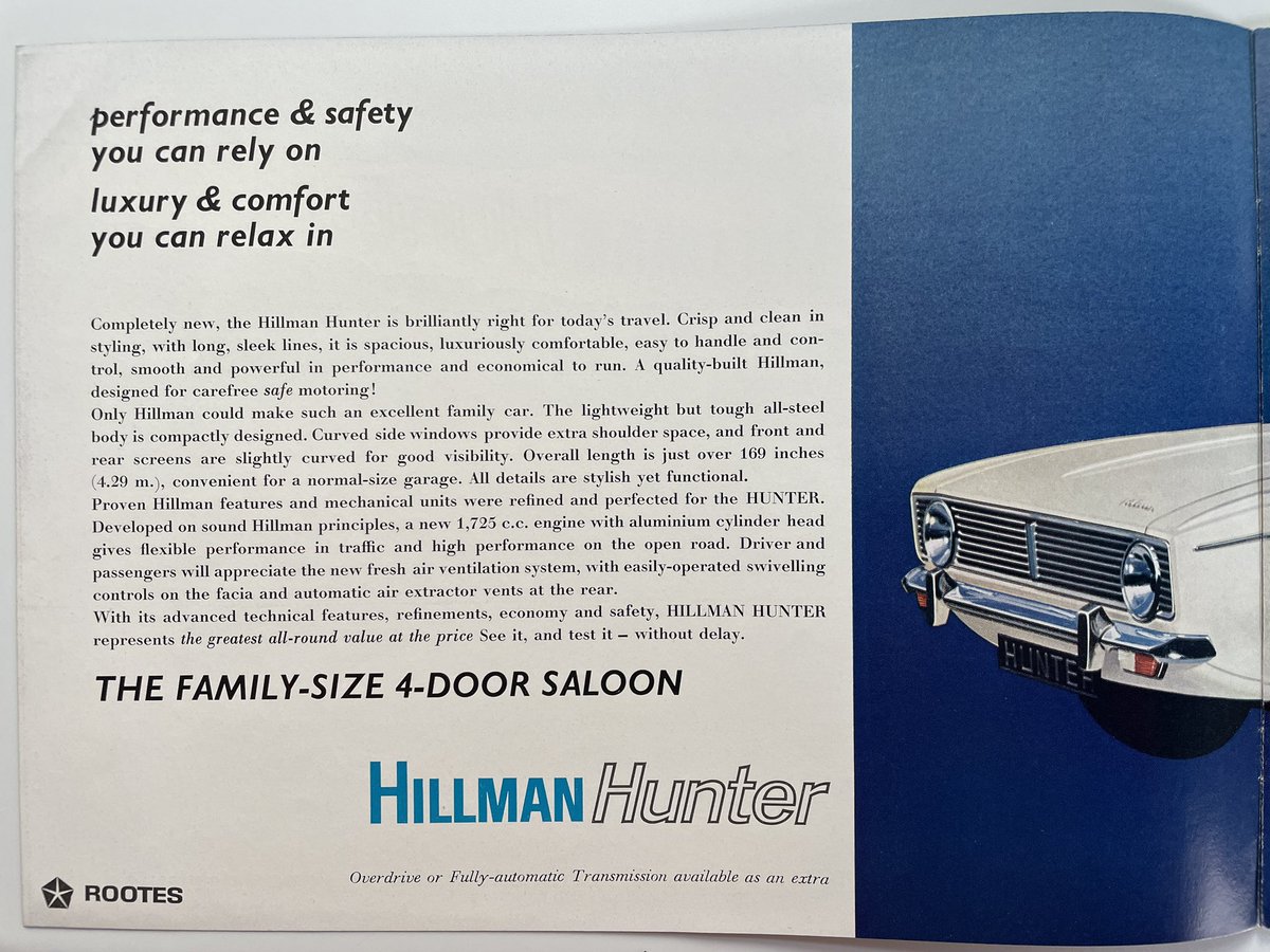 vintagegalleryF's tweet photo. #hillman
#hillmanhunter
#ヒルマン
#ヒルマンハンター
#crysler
#rootes
#1966hillman
#昭和40年代
#oldbritishcar
#dadscollection
#carbrochure
#旧車カタログ
#自動車カタログ
#旧車
#昭和レトロ https://t.co/2JKqljR3Xt