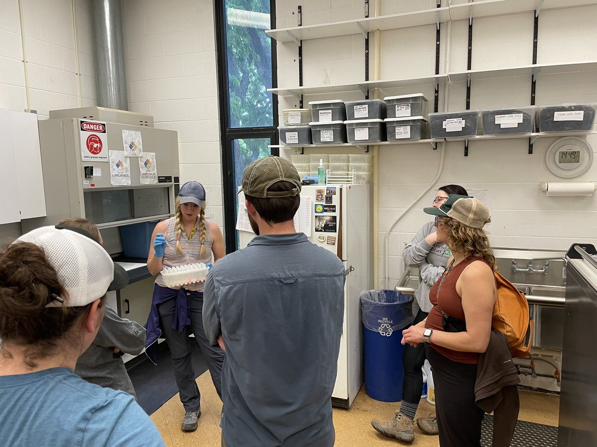 Checking out the Crawford Hydrology Laboratory to follow up with our dye trace techniques we learned from earlier in the week.