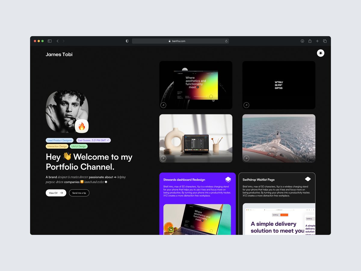 digitalforus's tweet photo. Another sneak peek of our upcoming @framer template, called Benfra. 

It's like Bento, but for Framer:
🌓 Dark &amp; light theme
📹 Casestudy component
🔗 Link card
🌄 Gallery component
🛍 Product card (by
@lemonsqueezy )
👋🏼 Social buttons
100% built on framer with no code 🤩

#framer https://t.co/v0dN0nRHcY