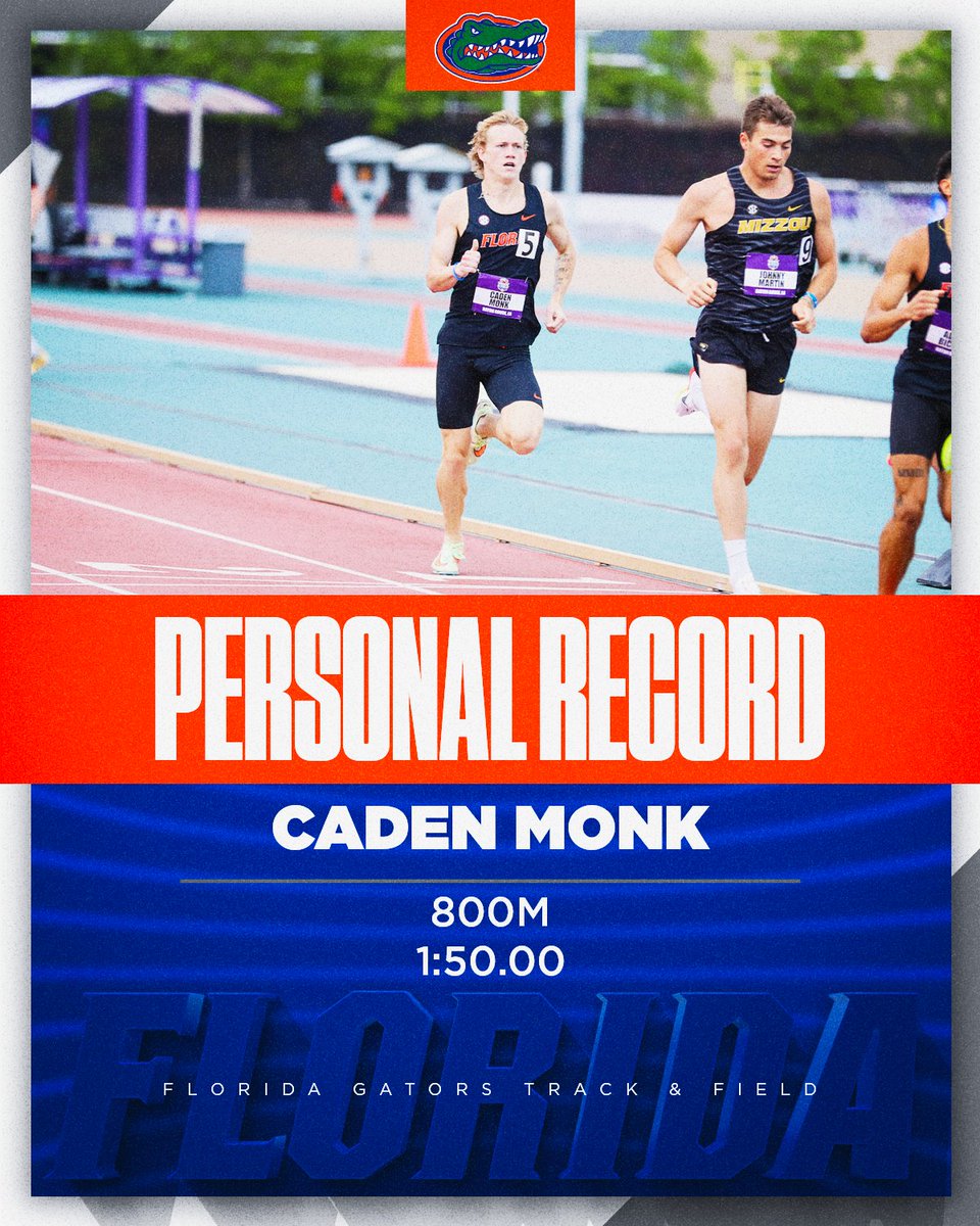 GatorsTF's tweet photo. Both Gators in heat 1 of the men's 800m prelims ran PRs 💪

Caden Monk (1:50.00)
Adrian Bichara (1:50.13)

#GoGators 🐊 https://t.co/soNCb3QziC