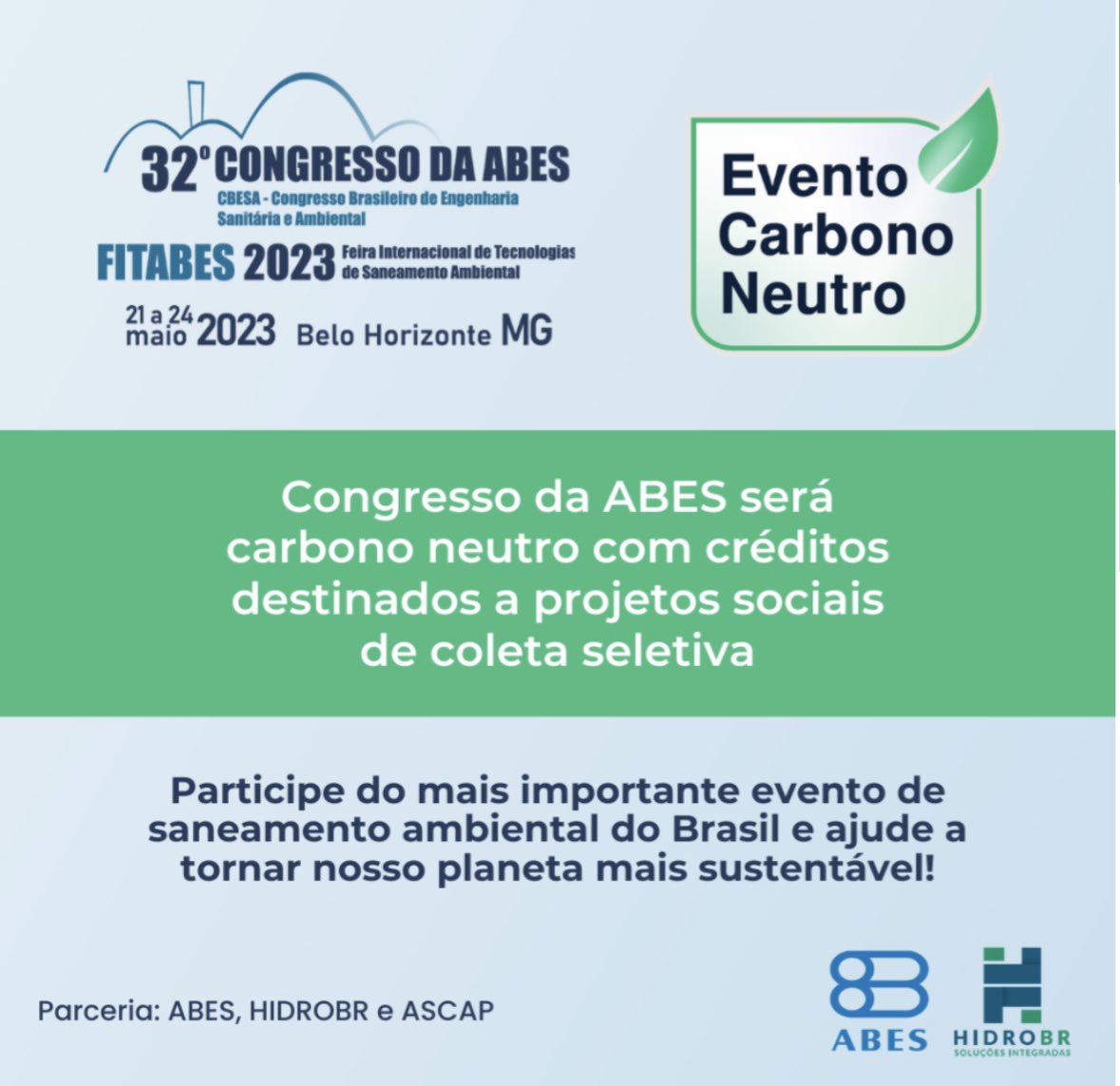 AbesParana's tweet photo. O 32° Congresso da ABES será carborno neutro. Saiba mais no nosso site 👇🏽
https://t.co/DZgNF14SN0 https://t.co/47xATyWDIl