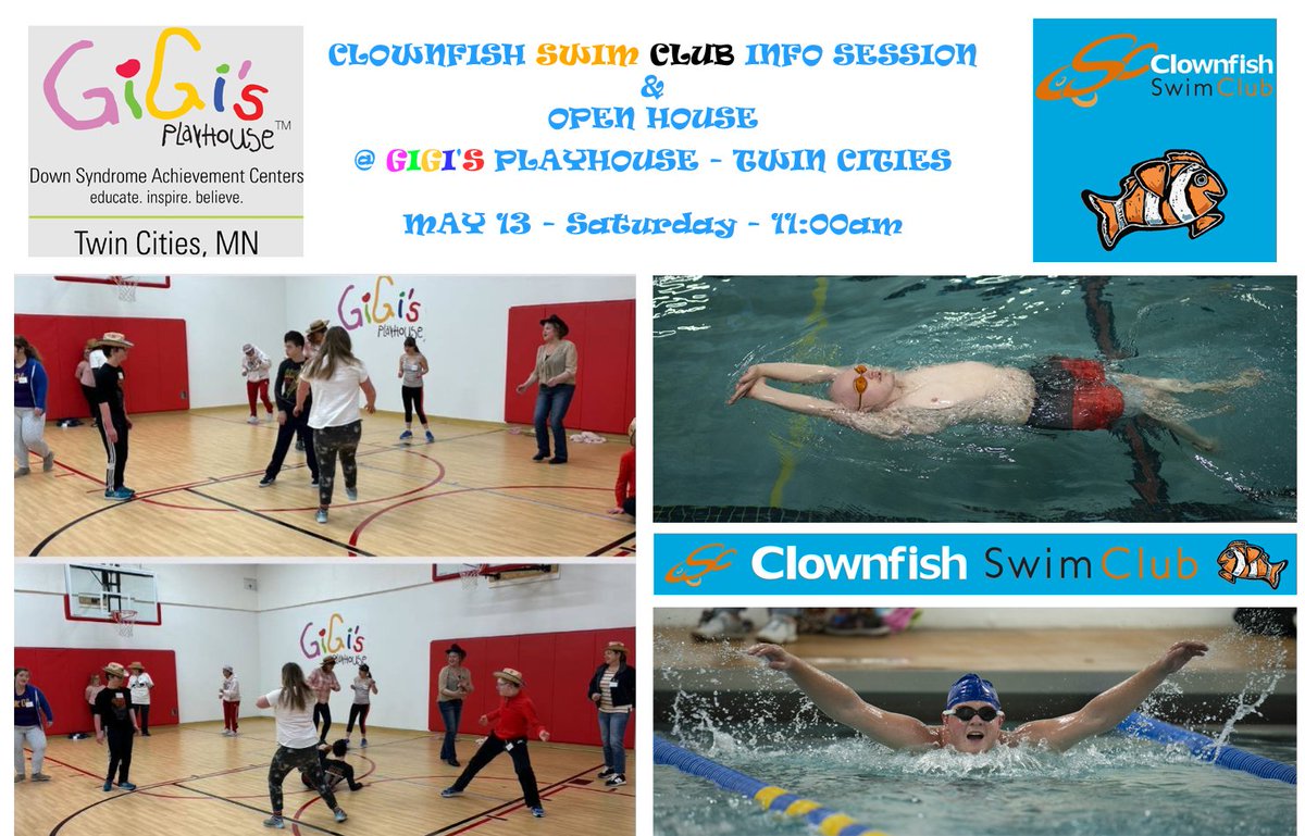 Clownfish Swim Club (@clownfishmn) on Twitter photo Clownfish will be at <a href="/gigisplayhouse/">me , myself , and i 🥴.</a>-twincities for an info session this Saturday at 11:00am. Visit to learn about both Clownfish and Gigi's!
#clownfishswimclubmn #gigisplayhouse #specialneeds #downsyndrome #swimming Clownfish will be at <a href="/gigisplayhouse/">me , myself , and i 🥴.</a>-twincities for an info session this Saturday at 11:00am. Visit to learn about both Clownfish and Gigi's!
#clownfishswimclubmn #gigisplayhouse #specialneeds #downsyndrome #swimming