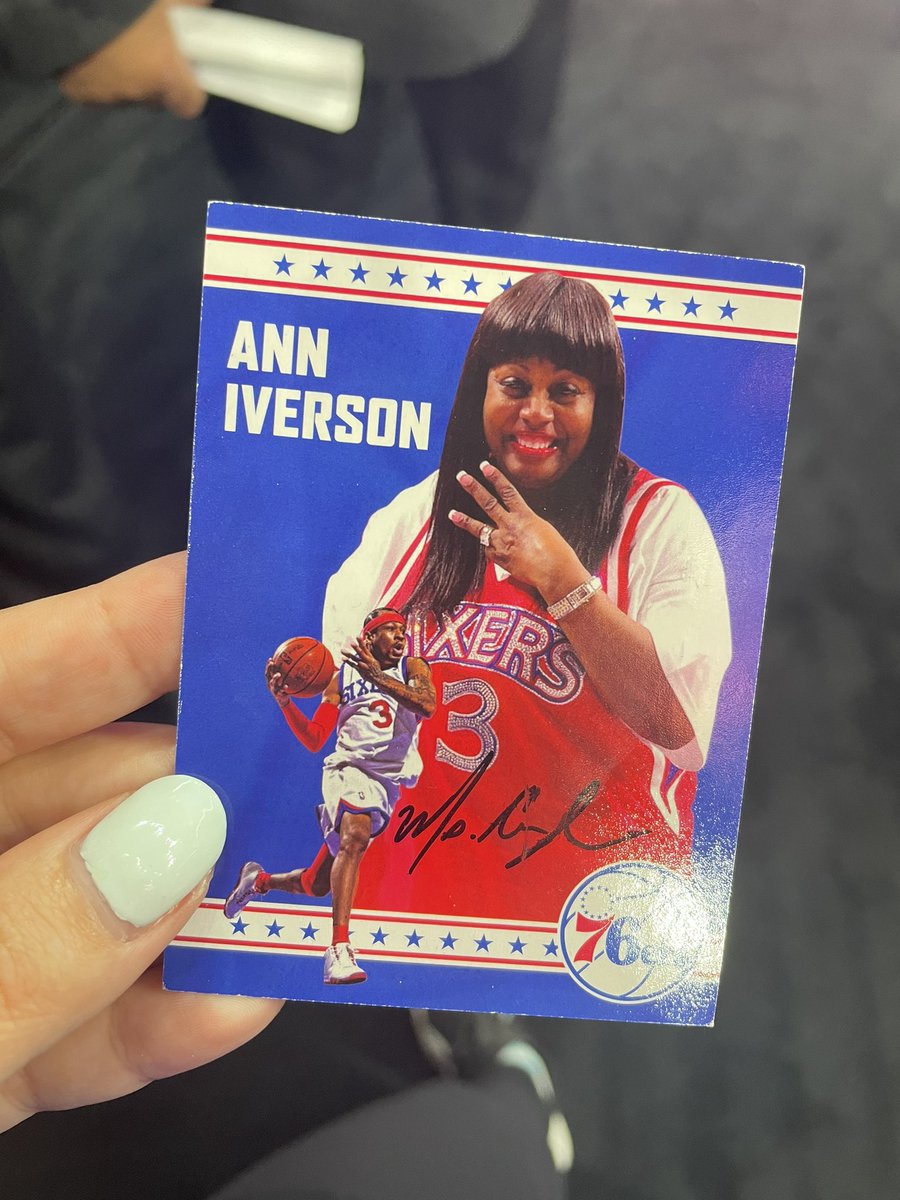 Ashy_fbaby's tweet photo. Mama Iverson just gave this to me. #Sixersin6 https://t.co/eS95J09Z35