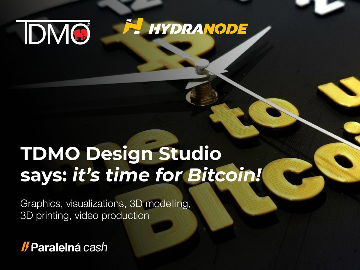 ParalelnaCash's tweet photo. TDMO design studio has decided to trust us and accept Bitcoin over the Lightning network using Hydra.

Hit them up if you need design, visualisations, 3D print or product video: https://t.co/DAvRsT0oEv

#hydranode #design #3Dprint #Slovakia #Bitcoin #LN https://t.co/7m5D17hlYe