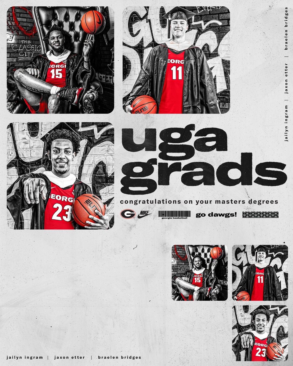 Congrats to our grads. All three are leaving with Masters degrees from the University of Georgia! 👏👏👏 @2easyJ_ @JaxonEtter @braelenbridg23 #GoDawgs