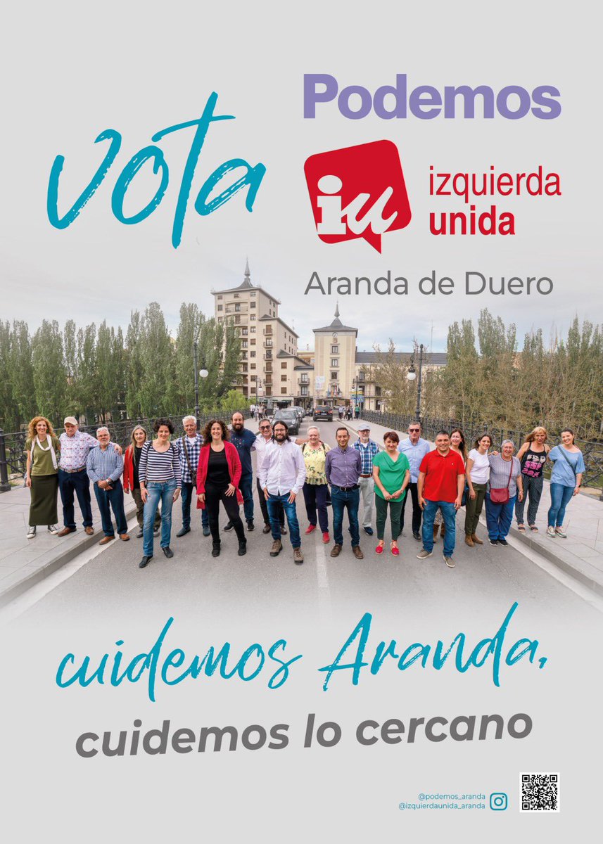 ADuero's tweet photo. En #Aranda, lo bueno por conocer; candidatura de @PodemosAranda e @IU_Aranda para ganar y cuidar de lo cercano. https://t.co/73KqD41bNj