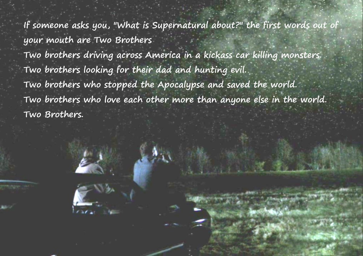 There's no Supernatural without Sam Winchester as well as Dean. I hope everyone gets that now.