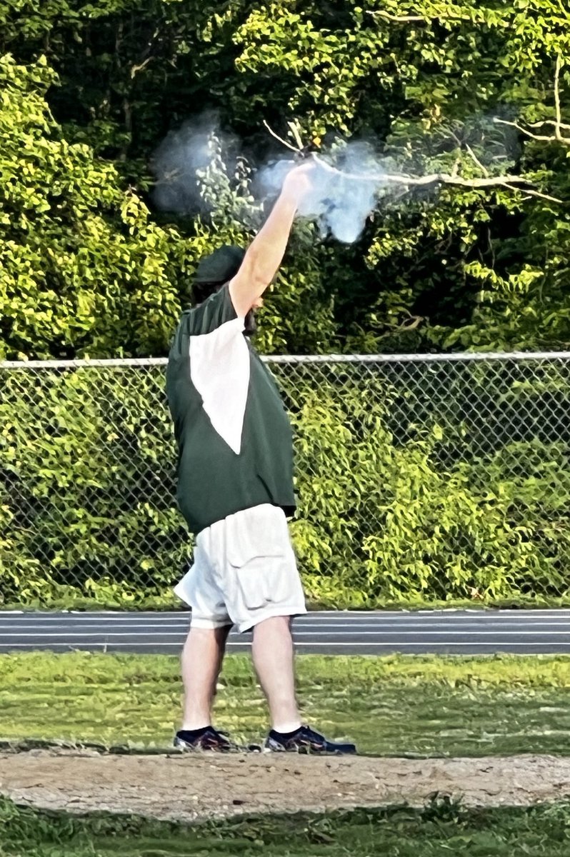 Slick with the steel. Coach Kline keeps it all together at the meet