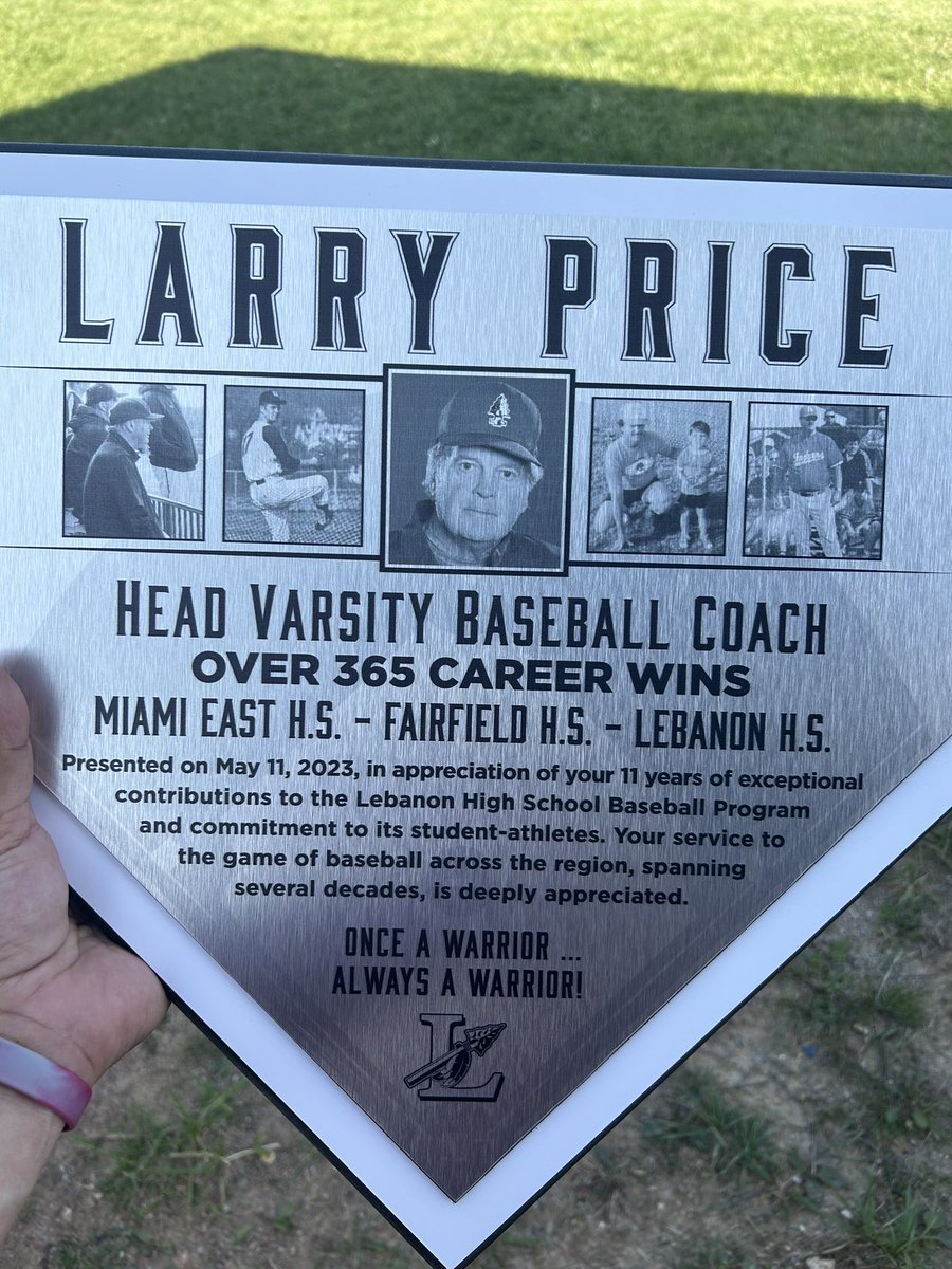 ⚾️ Coach Larry Price Day at the Ballpark! A lifetime of service through baseball. A tip of the cap…
STORY: lebanonwarriors.com/news/2023/5/10…
