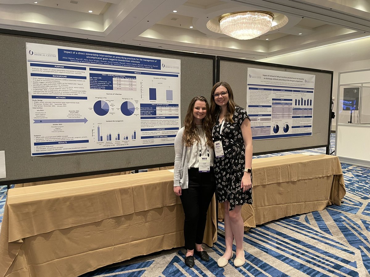 Fantastic job by <a href="/Jill12296/">Jillian Walters, PharmD, MPH</a> and <a href="/EmilyPlauche/">Emily Plauche</a> representing <a href="/UMMC_ID/">UMMC Infectious Diseases</a> and <a href="/UMMCPharmacy/">UMMC Pharmacy</a> at <a href="/MAD_ID_ASP/">MAD-ID The Antimicrobial Stewardship Meeting®️</a>!
