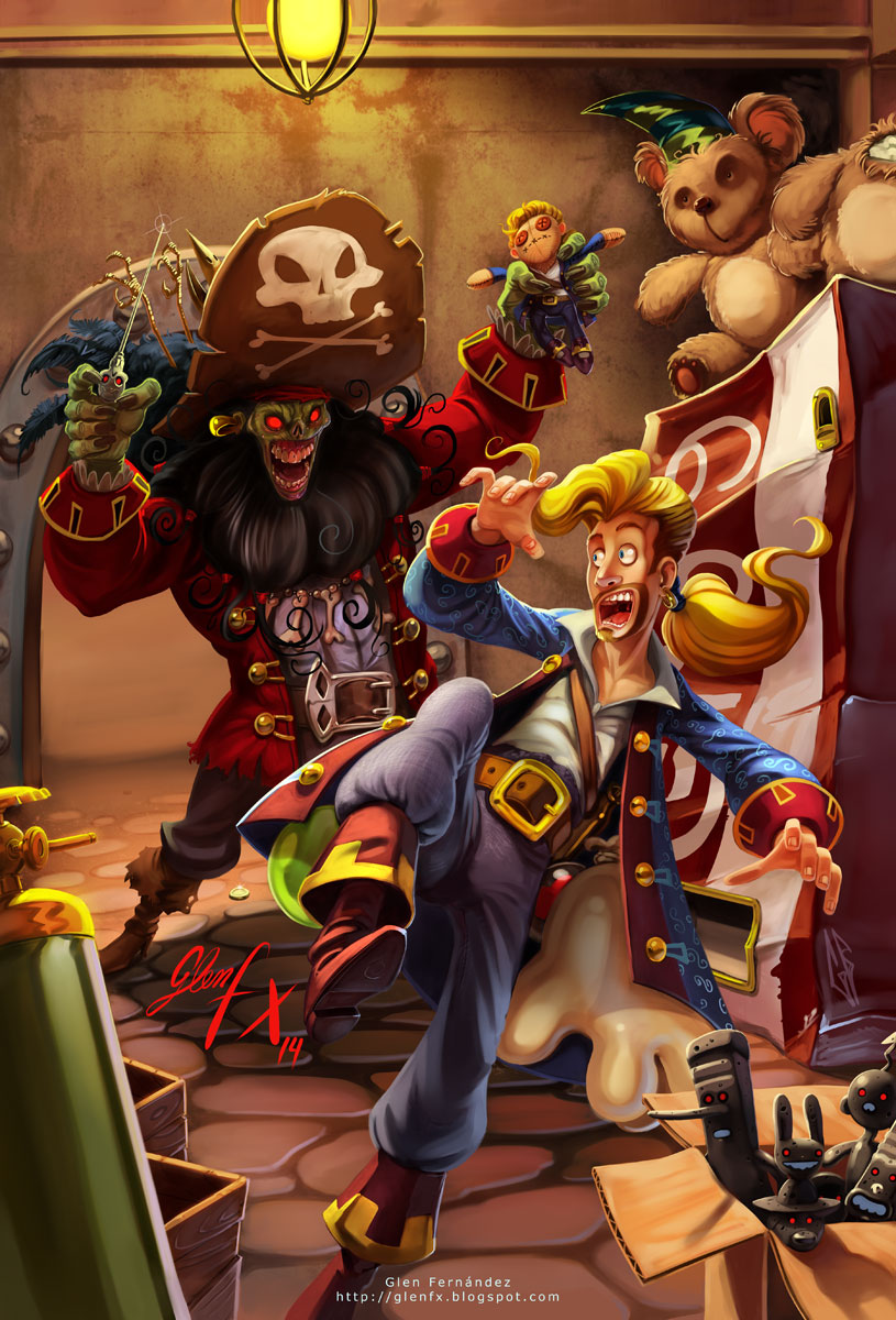 Monkey Island 2 was my second adventure game ever (first one was Curse of Enchantia) and made me love P&C adventure games.

I made this fanart almost ten years ago, I mixed the style with MI3 a bit since I also love that game.
#MonkeyIsland #LucasArtsMonth